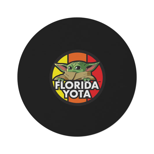 Florida Yota Round Rug | Fun Nursery Decor, Unique Gift for Star Wars Fans, Playroom Accent, Geeky Home Accessory, Holiday Decor