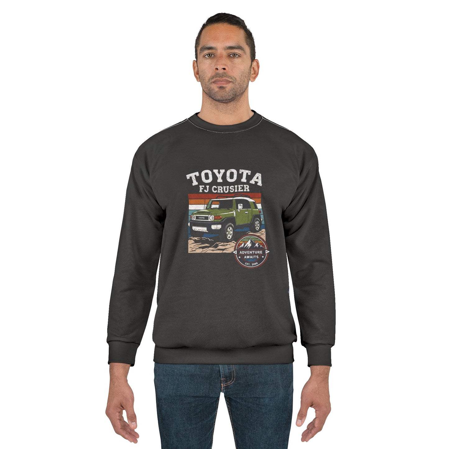 Vintage Toyota FJ Cruiser Unisex Sweatshirt, Cozy Crewneck, Car Enthusiast Gift, Adventure Wear, Travel Apparel, Retro Fashion
