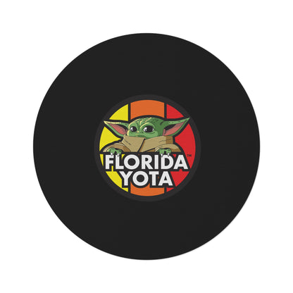 Florida Yota Round Rug | Fun Nursery Decor, Unique Gift for Star Wars Fans, Playroom Accent, Geeky Home Accessory, Holiday Decor